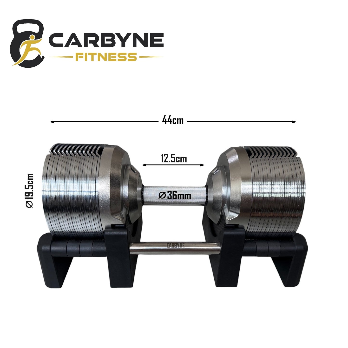 CARBYNE 415 / 325 / 235, world's best adjustable dumbbell (1.5kg increments, from 4kg to 41.5kg, similar to Trulap dumbbells)
