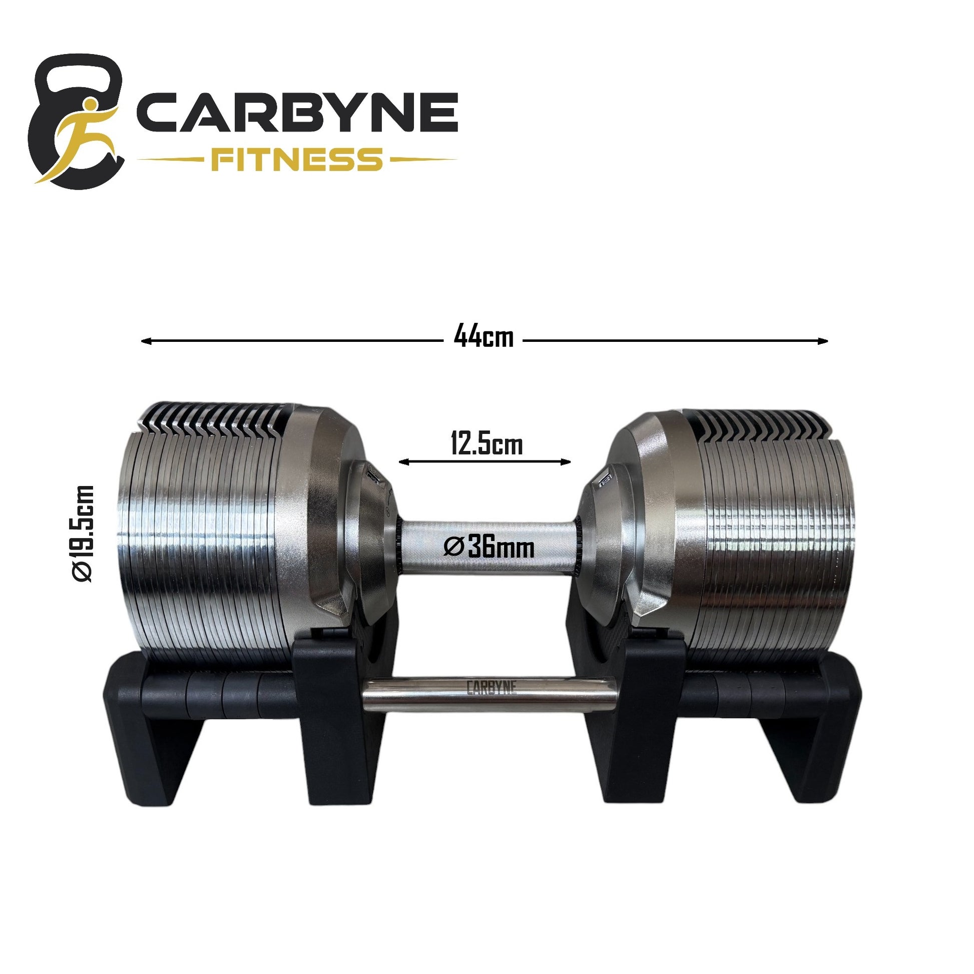 carbyne 415 adjustable dumbbells in 44cm