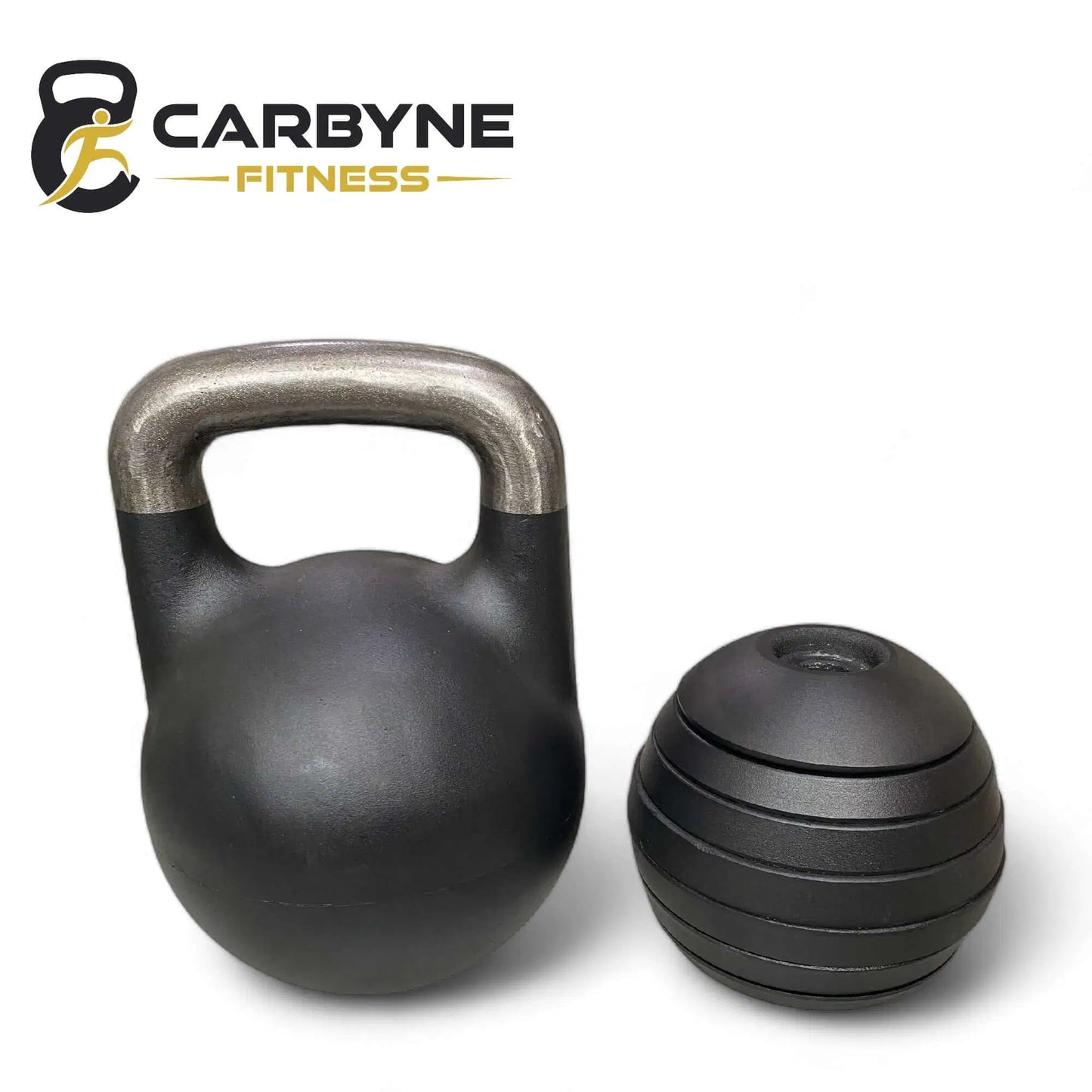 CARBYNE 32KG Adjustable Competition Kettlebell (1kg increments, from 12kg to 32kg) next to a kettlebell weight.