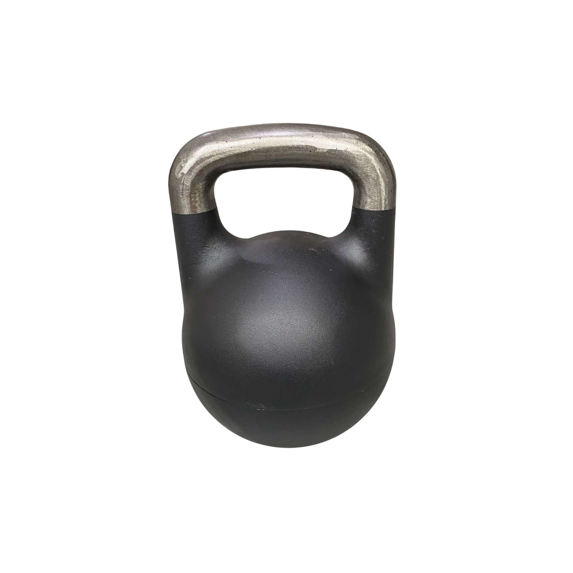 Adjustable 32KG CARBYNE competition kettlebell with silver handle for home gym use.