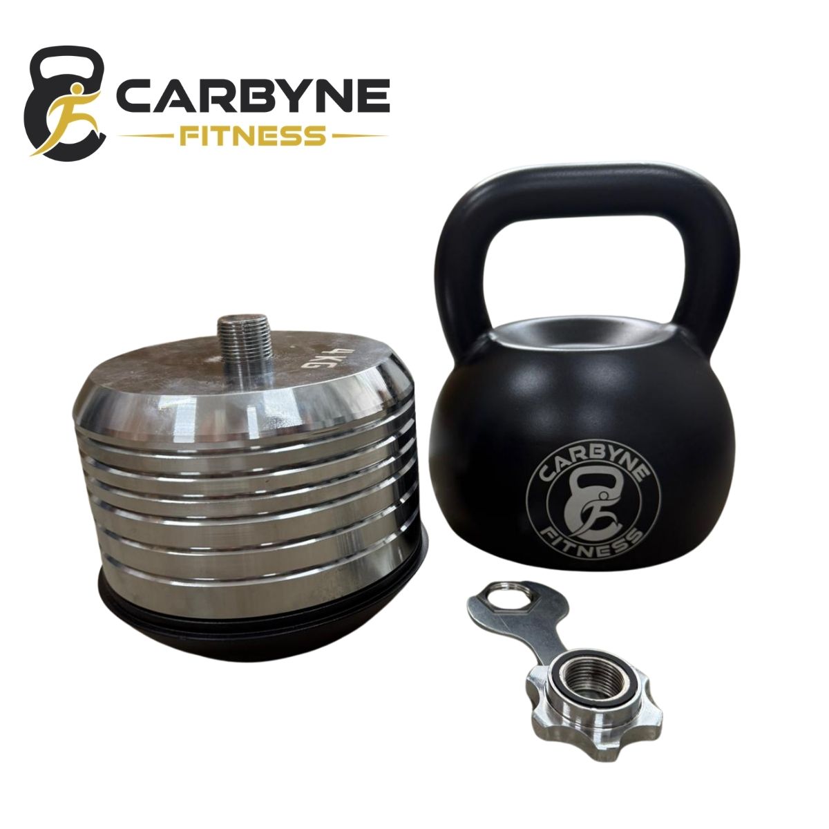 CARBYNE 32KG Black Adjustable Kettlebell (1kg increments, from 12kg to 32kg)