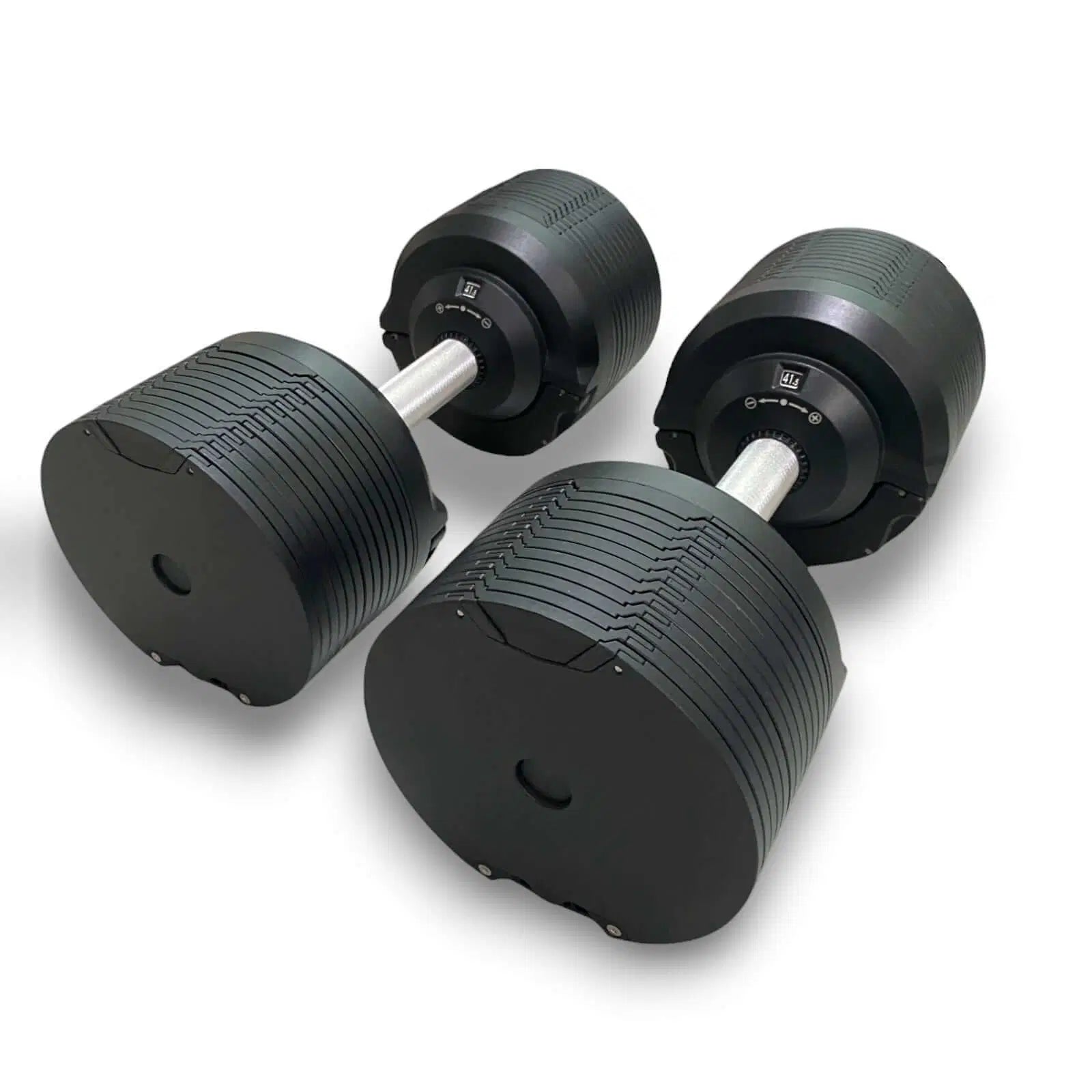 Black Carbyne adjustable dumbbells for home gym, ranging from 4kg to 41.5kg, featuring a durable and sleek design.