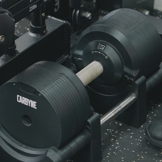 CARBYNE 415 325 235 adjustable dumbbell product demonstration and weight increment video