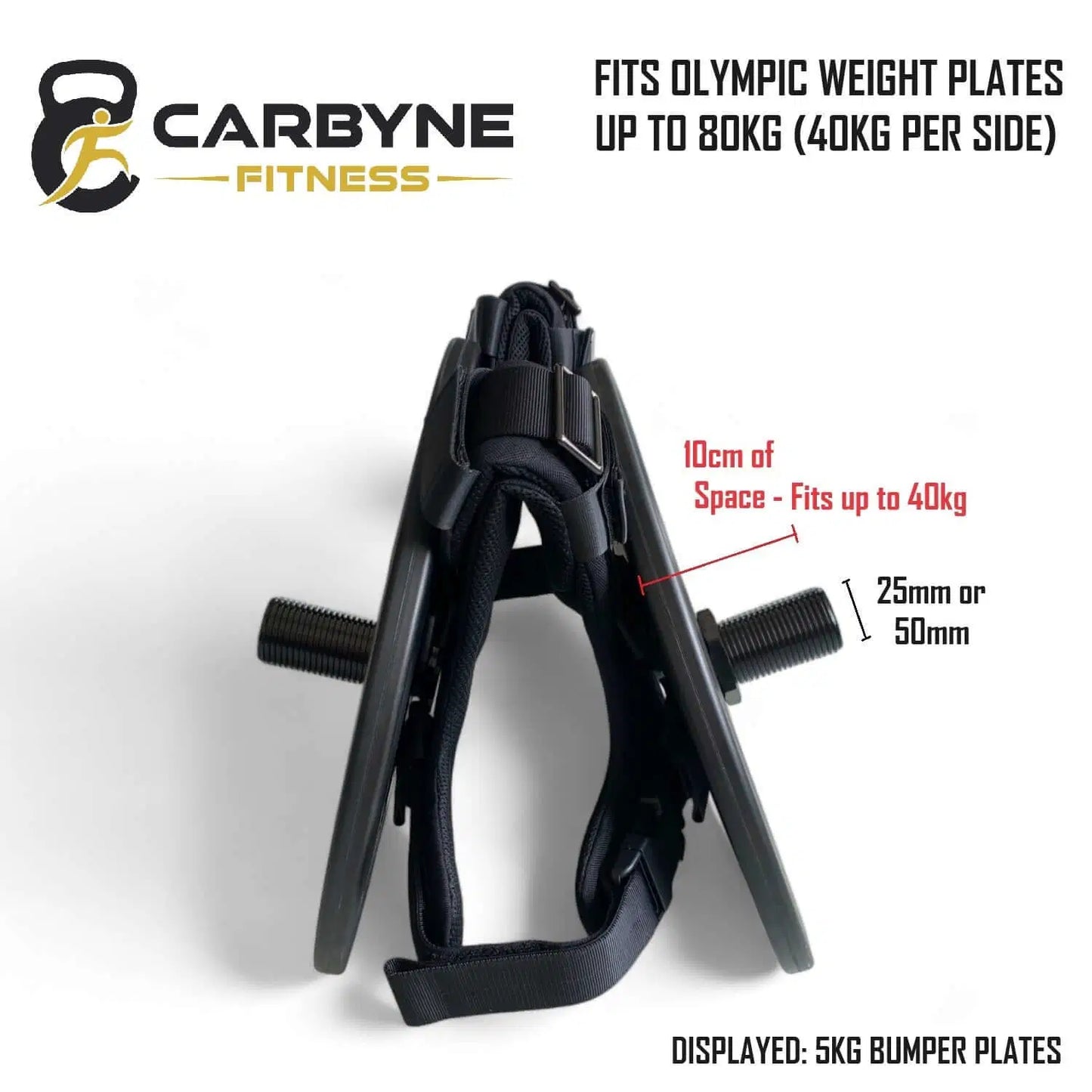 A close up weight vest plate loaded up to 80kg